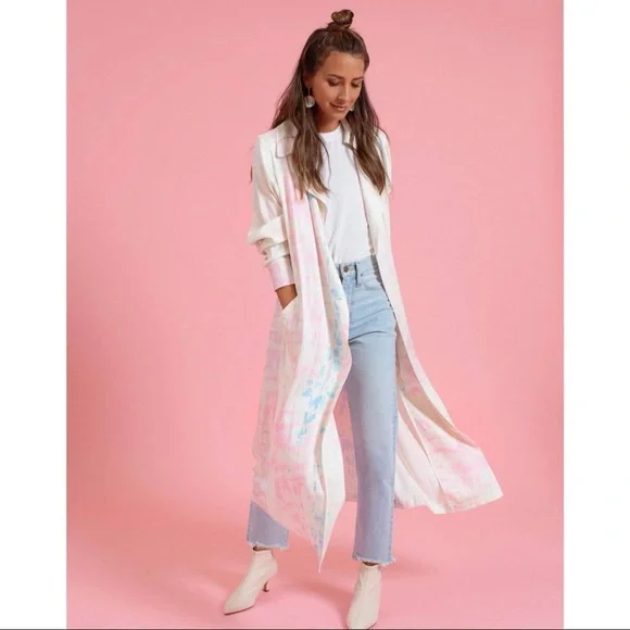 Something Navy Jackets Coats Something Navy Satin Tie Dye